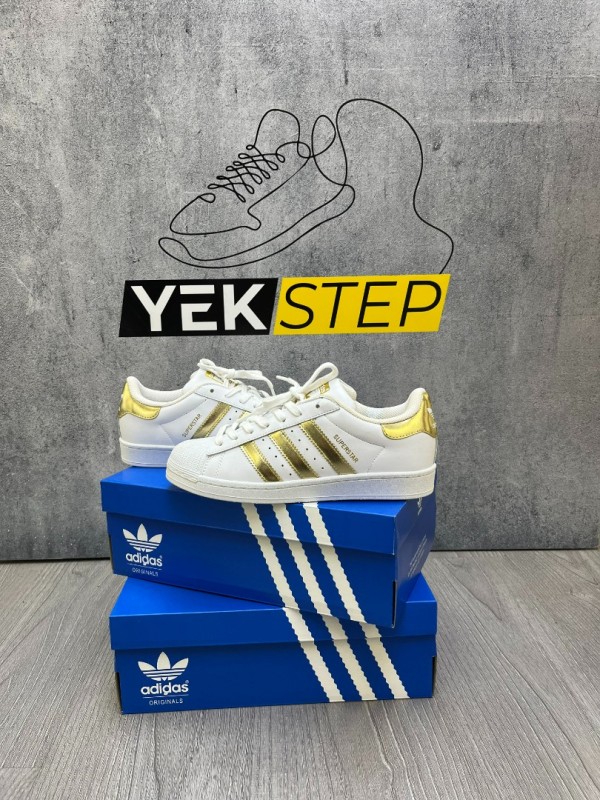 Adidas Süperstar Beyaz-Parlak Altın